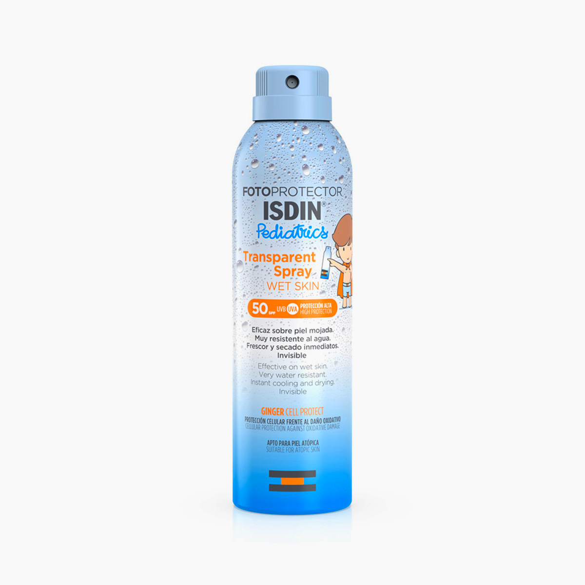 Isdin FPS50+ Transparente Wet Skin Pediatrico Spray 250 Ml