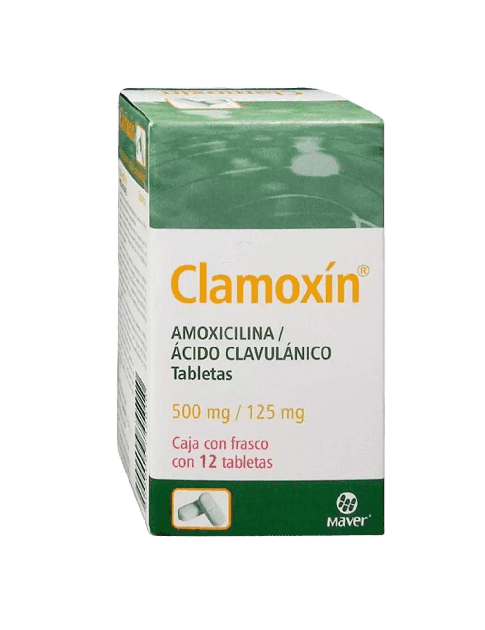 Amoxicilina/Acido Clavulanico 500/125mg C/12 Tab Clamoxin (Maver)